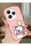 Infinix Hot 40 Compatible Case Camera Protector Pink Silicone Couple Phone Case Cat Pattern