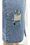 Plus Size Denim Stoned Pencil Skirt - 5