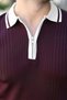 Plum Half Zipper Polo Collar Knitwear Men's T-Shirt E7501 - 4