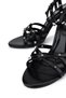 Women's Faux Leather Black Heeled Shoes - 4