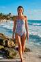 4308 Pink Glitter Strapless Swimsuit