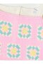 Lcw Kids Ecru Square Collar Patterned Girls' Crinkle Dress - 4