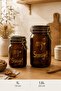 Set of 2 Amber Glass Lockable Vacuum Storage Jars 1 L+1.5 L Airtight Food Container - 2