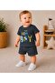 Baby Boy Handsome Boy Printed Cotton Fabric Short Sleeve Shorts Summer Set