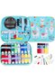 Sewing Set Zippered Portable Travel Sewing Box Mini Sewing Kit Embroidery Set for Journey Home Dowry & Emergency Repair Embroidery Kit