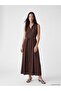 Lcw Everyday Brown A-Line Modal Blend Shirt Dress