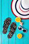 Women's Black and White Leopard Patent Leather Jelly Flip-Flops Stylish Comfortable Walking Summer Sandals