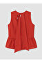 Trendlucky Contrast Color Oval Neck Tie Back Peplum Blouse - 8