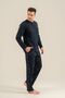 Men's Just Breathe Navy Blue Long Sleeve Pajama Set Ar3853-S-V1 - 7