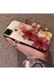 Realme C15 Compatible Silicone Edge Hard Back Case Couple Phone Case with Floral Pattern - 2