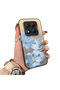 Redmi Note 14 Pro 5g Compatible Silicone Edge Hard Back Case Couple Phone Case with Floral Pattern