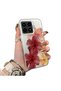 Poco F8 Pro 5g Compatible Silicone Edge Hard Back Case Couple Phone Case with Floral Pattern