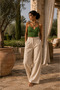 Women's Cross-Strapped Drop-Cut Ribbed Crop Top Blouse - 6