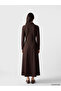 Lcw Everyday Brown Polo Collar Waist-Slit Dress - 4