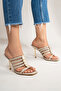Beige Skin Women's Open Toe Special Design Thin Heeled Slippers Ivory - 7