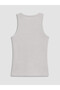 Vizyon New Season Gray Crew Neck Shiny Textured Women's Undershirt - 6