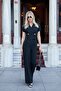 Women's Collared Off-Shoulder Pleated Wide-Leg Jumpsuit with Side Pockets - Black - 2