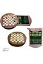 Latas Handicrafts & Gifts LLC Wooden Round Chess Set | 23cm X 23cm | CHSABAB - 2