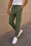 Men's Double Leg Khaki Trousers with Elastic Waist - 3