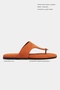 Almira Orange Suede Leather Flat Sole Women's Flip Flops - 2