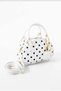 Women's Oval Design Gold Detail Heart Charm Gift Adjustable Strap Hand Shoulder Crossbody Bag - 3