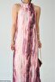 Women's Pink Crinkled Buttoned Sleeveless Long Dress - 4