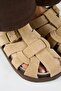 Benito Women's Leather Genuine Leather Buckle Caged Sand Slippers - 3