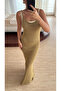 Khaki Gold Glittery Strap Dress - Te251004 - 3