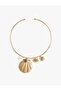 Pearl Detailed Seashell Charm Choker Necklace