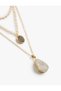 Multiple Necklaces with Dangle Stone Detail - 3