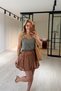 Copper Brown Chiffon Skirt with Belt Detail
