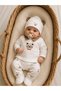 Teddy Bear Embroidered Vest Cotton Muslin Fabric 10 Piece Newborn Baby Boy Hospital Discharge Bodysuit Set Boxed - 3