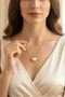 Yellow Color Heart-Shaped Steel Necklace with Elegant Design - 3