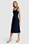 Women's Navy Blue Knitted Dress 50323562-Vr033 - 3