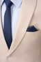 Beige Slim Fit Shawl Collar Patterned Suit - 2