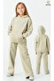 Girl's 3 Yarn Hooded Bottom Base Set Tracksuit Set 4204Y- - 6