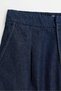 Hafif çizgili denim şort - 7