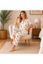 Women's Milan Fabric Comfortable Fit Buttoned Short Sleeve Pajama Set 3149 - 5