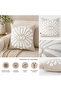 Flora 43X43 cm Decorative Throw Pillow Cover |   Embossed Floral Pattern Modern Sofa Cushion Cover