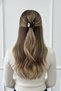 Stylish Design Large Stone Detailed Brown Women's Hair Clip - 2