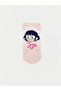 Two Mt Shop Quality Lcw Kids Lilac Patterned Girls' Booties Socks - 6