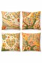 Kırkyama Hearts Patterned 4-Piece Throw Pillow Cover Set - 3