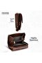 Leather Ladies Wallet for Woman with 14 Card Slots - Blazing Brown, Modern, RFID Protected - 4