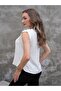 Bluz with Pleated Shoulders and Button Details