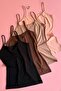 Bella Touch |   4-Pack V-Neck Modal Fabric Black, Powder, Light Brown, and Bitter Brown Color Women's Thin Strap Blouse-Undershirt