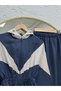 Zergül Hooded Waist-Tightening Pants Suit-Pn3149 Navy Blue - 3