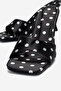 Black Satin Polka Dot Papi Women's Slippers with 8 cm Heel, Suitable for Daily Use - 6