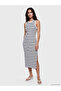 Esvab • Modern & Distinctive Zero Roba Collar Striped Bodycon Dress