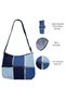 Premium Denim Patchwork Tote Bag for Women, Multi Shade Blue Canvas Shoulder Handbag, Large Capacity Shopping College Office Everyday Bag - 3