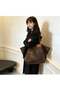 New Women's Tote Bag, Korean Style, Large Capacity Leopard Print Handbag, Trendy Fashionable Personality Commuter Underarm Shoulder Bag - 2